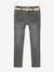 Indestructible Jeans & Fancy Belt, for Girls Light Grey+stone 