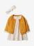 3-Piece Outfit: Dress + Cardigan + Headband for Baby Girls coral+White/Print 