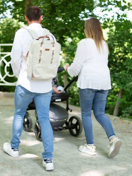 Changing Backpack, Family Club Signature by CHILDHOME black+ecru+green 