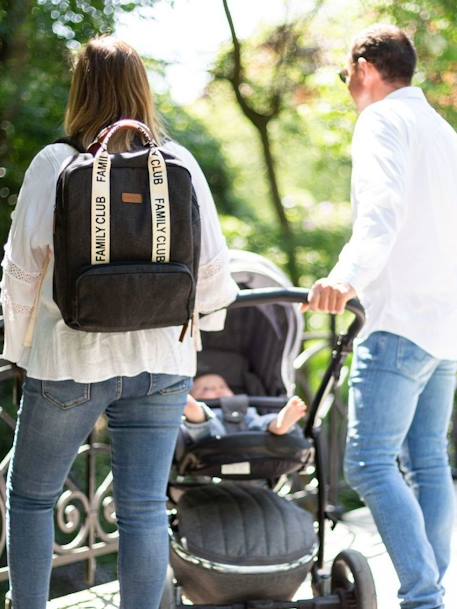 Changing Backpack, Family Club Signature by CHILDHOME black+ecru+green 