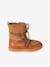 High Top Leather & Plush Trainer Boots  for Girls brown 