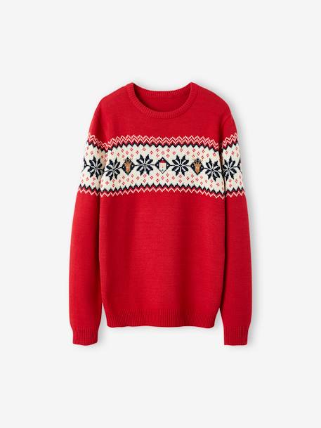 Christmas Jacquard Jumper for Adults, Family Capsule Collection fir green+red 