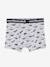 Pack of 5 Stretch Boxers for Boys, Dinosaurs Light Grey/Print 