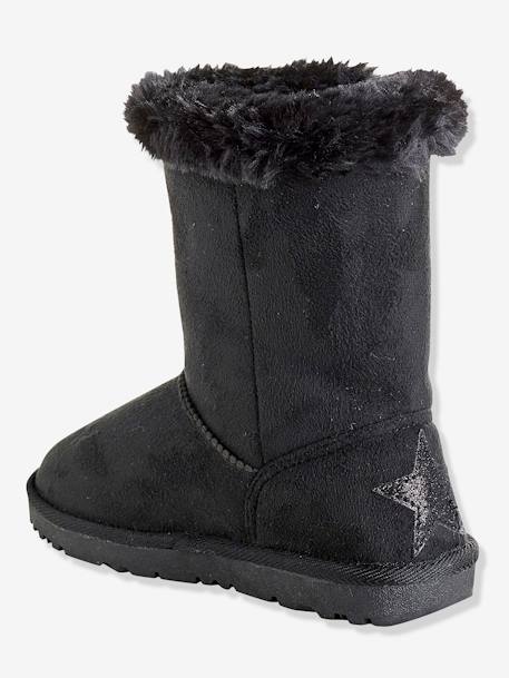 Girls' Boots with Fur Black 