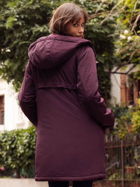 Maternity & Babywearing Coat, Maxime by ENVIE DE FRAISE aubergine 