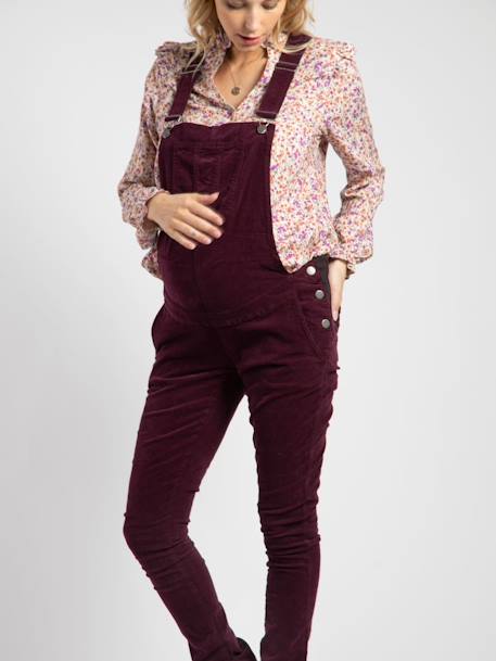 Corduroy Dungarees for Maternity, Meryl by ENVIE DE FRAISE aubergine 