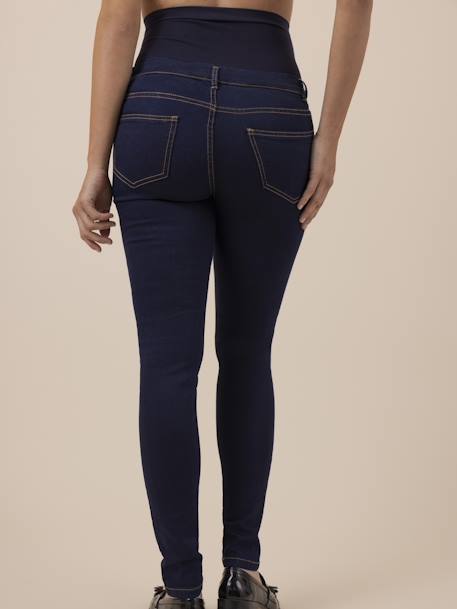 Slim Leg Jeans for Maternity, Seamless Belly Band, Clint by ENVIE DE FRAISE black+denim blue 