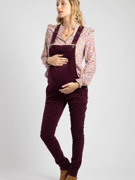 Corduroy Dungarees for Maternity, Meryl by ENVIE DE FRAISE aubergine 