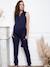 Maternity Jumpsuit, Trisha Tank by ENVIE DE FRAISE black+navy blue 