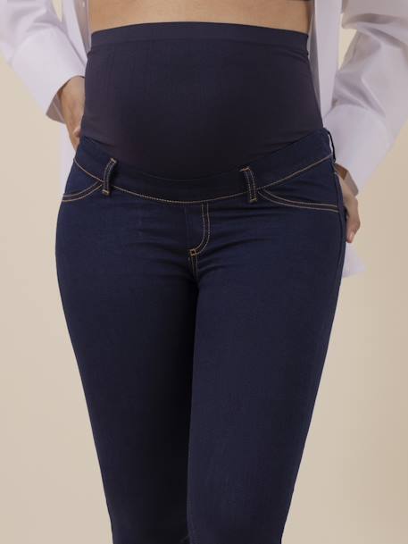 Slim Leg Jeans for Maternity, Seamless Belly Band, Clint by ENVIE DE FRAISE black+denim blue 