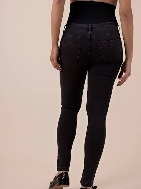 Slim Leg Jeans for Maternity, Seamless Belly Band, Clint by ENVIE DE FRAISE black+denim blue 