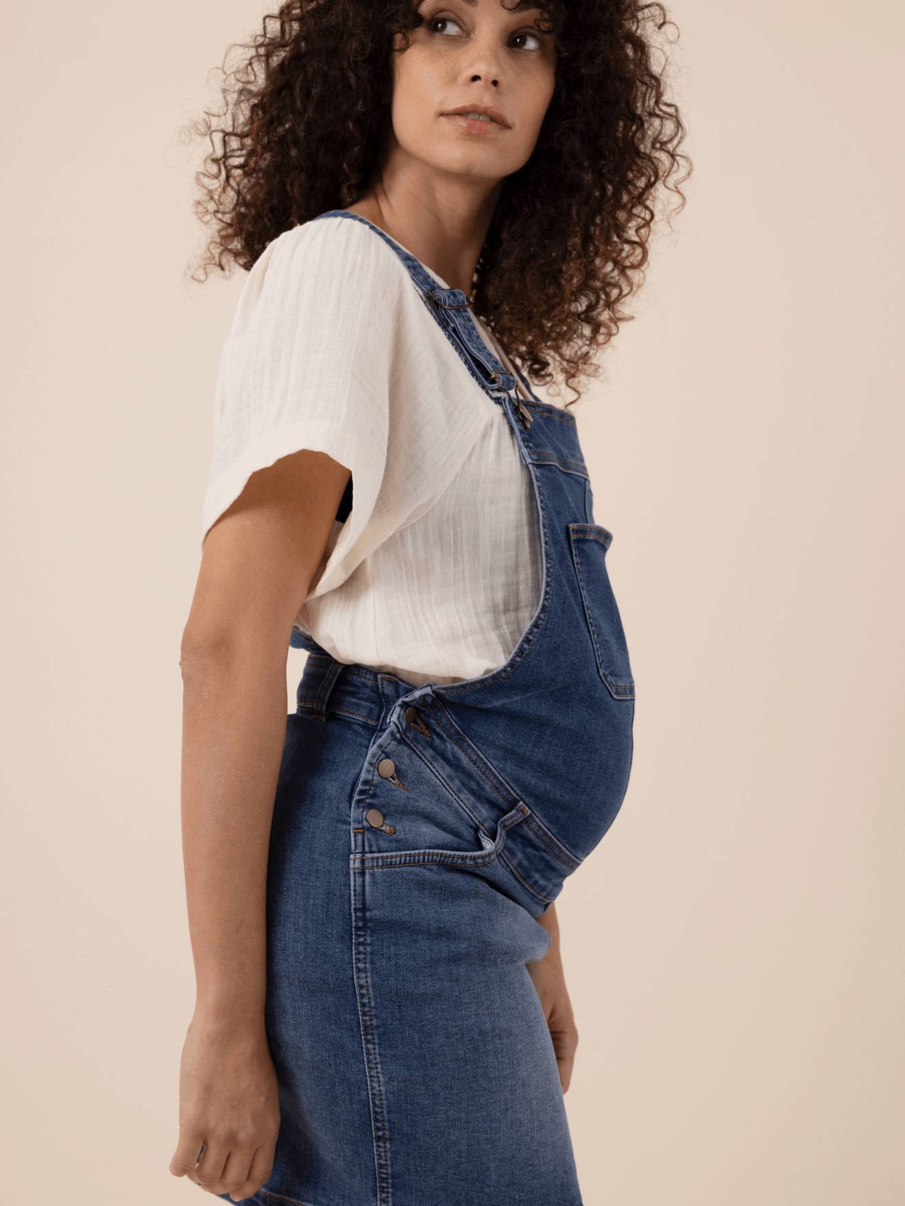 Maternity denim 2025 dungaree dress