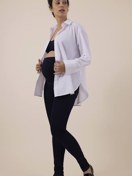 Slim Leg Jeans for Maternity, Seamless Belly Band, Clint by ENVIE DE FRAISE black+denim blue 