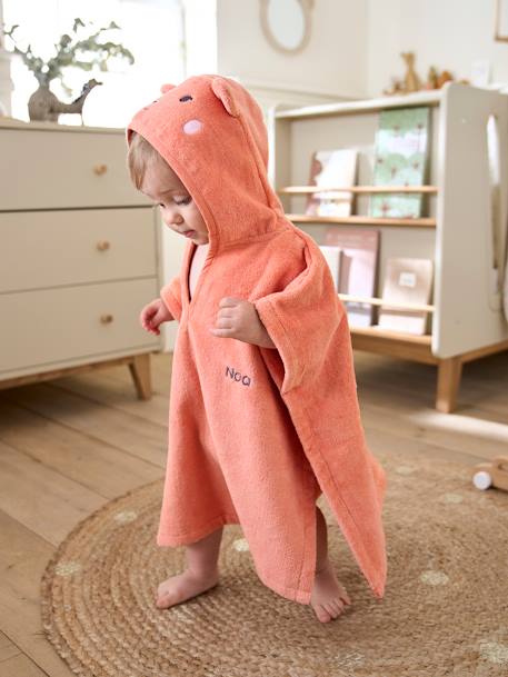 Bathing Poncho for Babies, Animal apricot+beige+ochre 