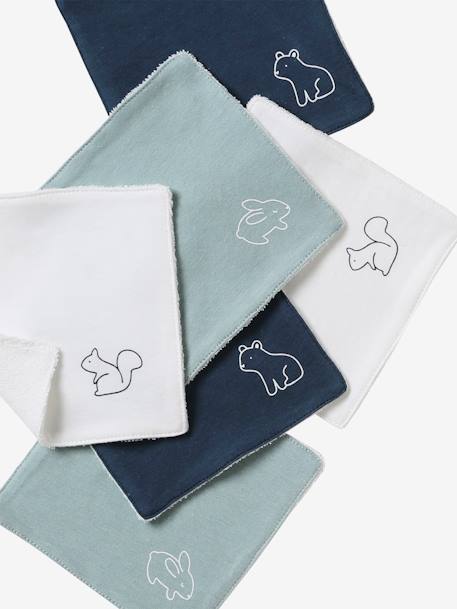 Set of 6 Washable Wipes grey blue 