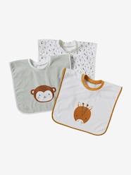 Nursery-Mealtime-Set of 3 Animals Bibs, Easy to Put On