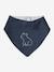 Set of 3 Bandana Bibs in Towelling grey blue 