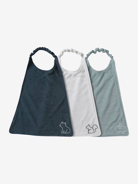 Set of 3 Large Bibs grey blue 