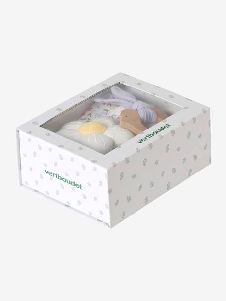 3-Item Gift Box: Soft Toy + Rattle + Picture Book green+yellow 