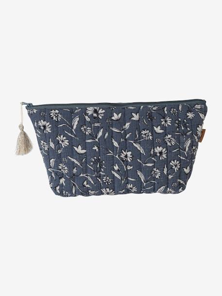 Toiletry Bag in Cotton Gauze for Children ecru+grey blue+printed blue+WHITE LIGHT SOLID WITH DESIGN+WHITE MEDIUM ALL OVER PRINTED 