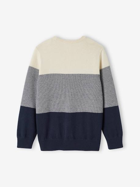 Fancy Knit Colourblock Jumper for Boys night blue 