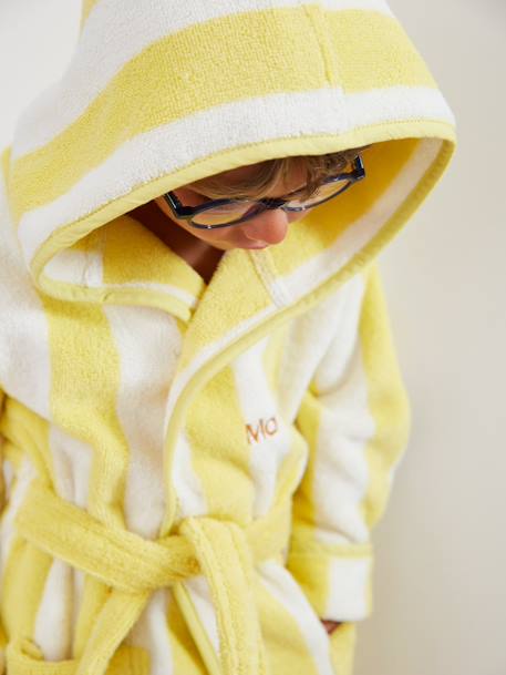 Striped Bathrobe for Children, Transat striped green+striped violet+striped yellow 