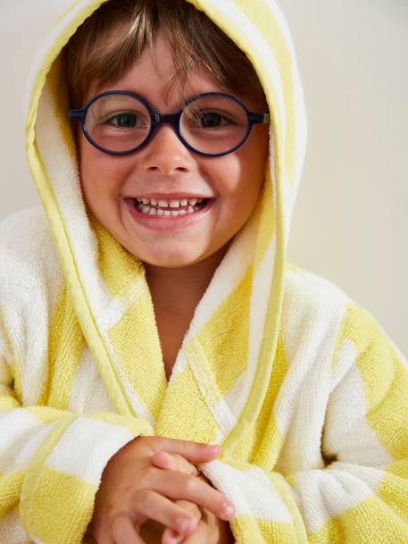 Striped Bathrobe for Children, Transat striped violet+striped yellow 