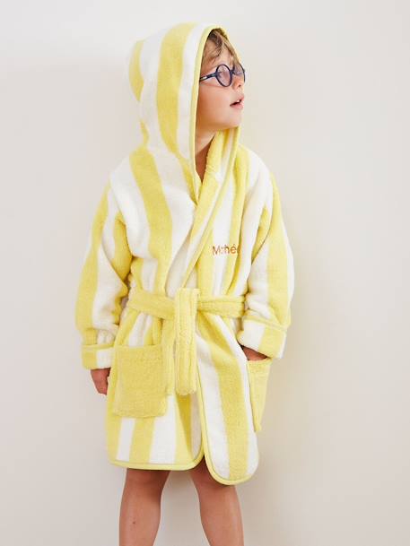 Striped Bathrobe for Children, Transat striped violet+striped yellow 