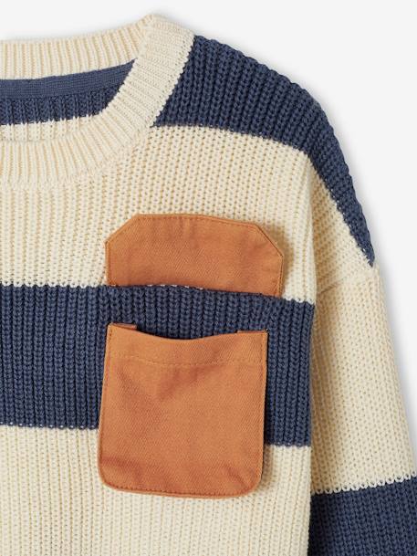 Jumper with Wide Stripes for Boys striped navy blue 