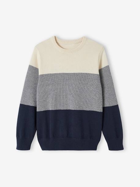 Fancy Knit Colourblock Jumper for Boys night blue 