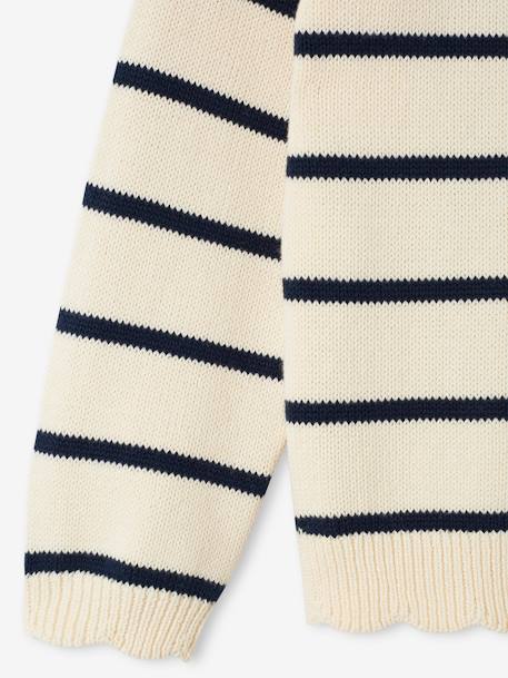 Fancy Striped Jumper for Girls mustard+navy blue+old rose+striped navy blue 