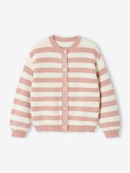 Striped Cardigan in Shimmery Rib Knit for Girls