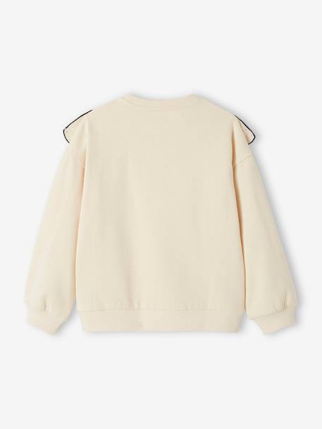 Sweatshirt with Broderie Anglaise Ruffle for Girls coral+vanilla 