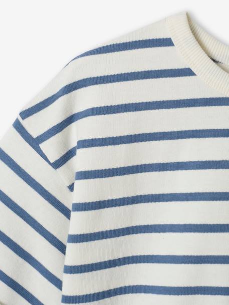 Striped Short Sleeve T-Shirt for Children striped blue 