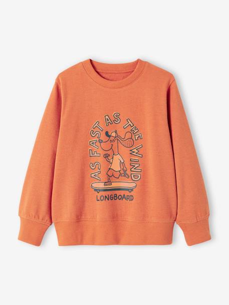 Basics Sweatshirt with Graphic Motif for Boys apricot+marl beige+pistachio 