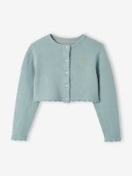 Girls-Cropped Openwork Cardigan for Girls