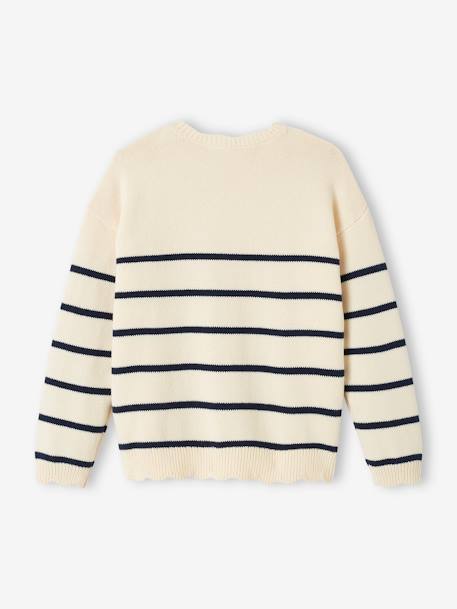 Fancy Striped Jumper for Girls mustard+navy blue+old rose+striped navy blue 