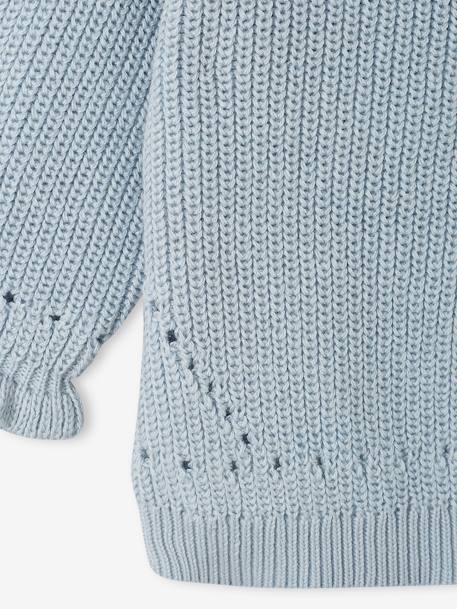 Rib Knit Jumper for Babies crystal blue+rose 