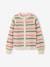 Striped Cardigan in Fancy Knit for Girls ecru 