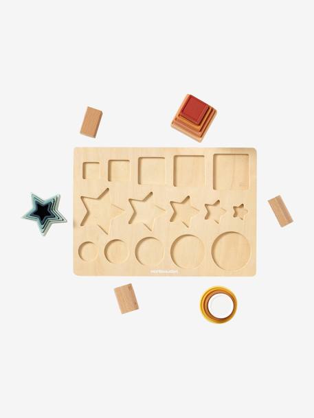 Shape Sorting Board in Wood FSC® & Silicone white 