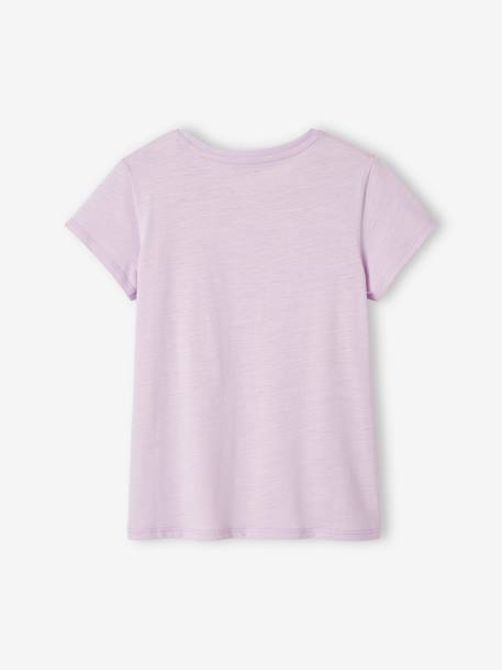 Sports T-Shirt with Iridescent Stripes for Girls lilac+rosy+WHITE LIGHT SOLID WITH DESIGN 