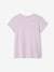 Sports T-Shirt with Iridescent Stripes for Girls lilac+rosy+WHITE LIGHT SOLID WITH DESIGN 