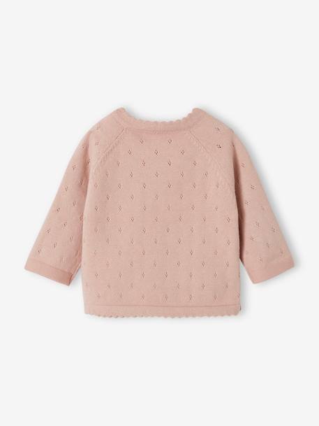 Openwork Jumper with Front Fastening, for Babies mauve 