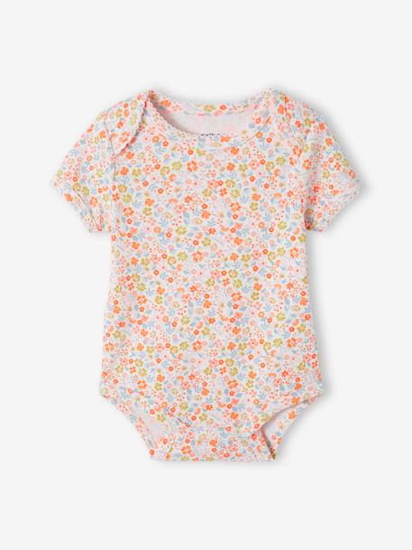 Set of 3 Progressive Bodysuits in Organic Cotton, for Babies rosy apricot 