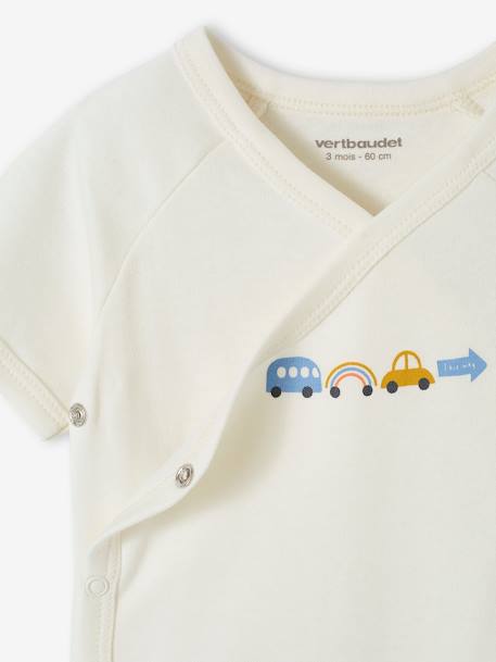 Pack of 5 'Cars' Bodysuits in Organic Cotton for Newborns sky blue 