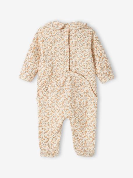 Floral Sleepsuit in Interlock Fabric for Babies ecru 