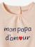 T-Shirt in Organic Cotton with Message, for Babies ecru+pale pink 