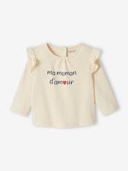 Baby-T-shirts & Roll Neck T-Shirts-T-Shirt in Organic Cotton with Message, for Babies