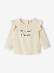 -T-Shirt in Organic Cotton with Message, for Babies