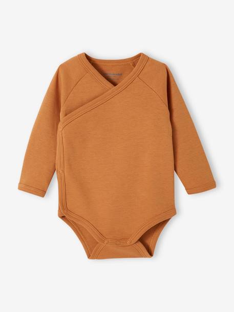 Pack of 5 Organic Cotton Bodysuits for Newborns taupe 